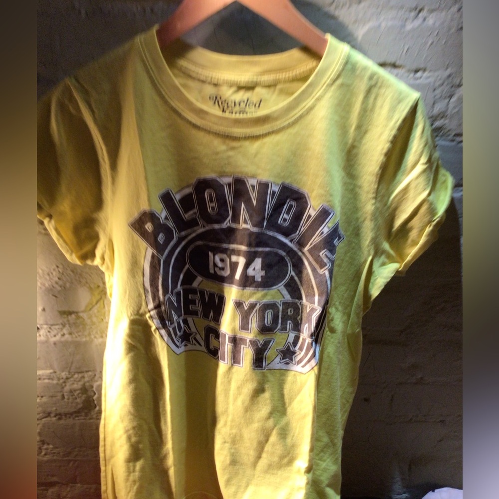 NEW RARE REcycled Karma Yellow Blondie New York City T-Shirt